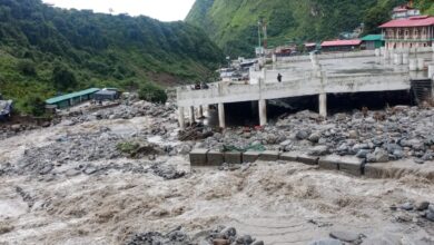 Damage in Yamunotri Dham and Jankichatti due to increase in water level of Yamuna river.