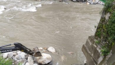 Kund bridge damaged due to strong flow of Mandakini river