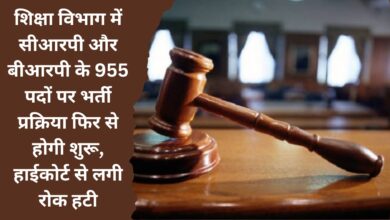 Recruitment process for 955 posts of CRP and BRP in Education Department will start again, ban imposed by High Court lifted