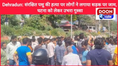 Dehradun People blocked the road over the killing of a protected animal, anger erupted over the incident