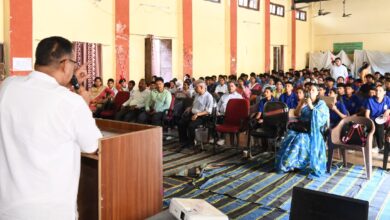 Cabinet Minister Ganesh Joshi addressed the students on National Anti-Terrorism Day