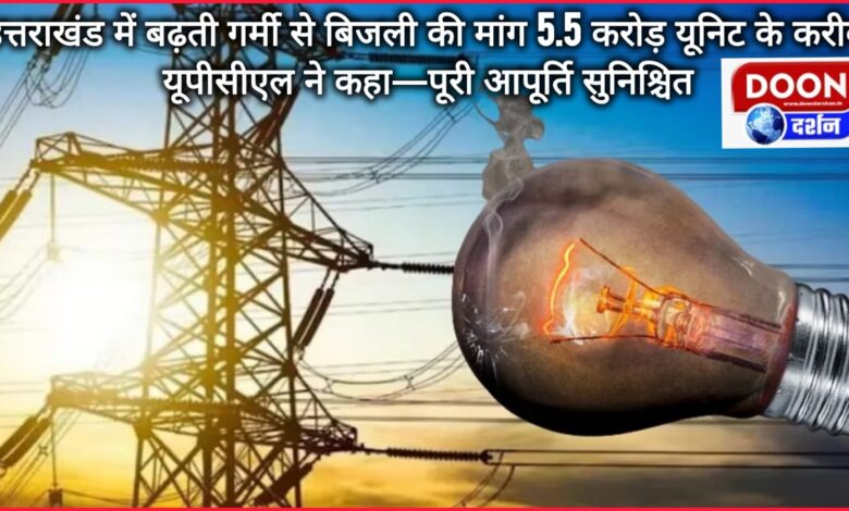 Due to increasing heat in Uttarakhand, the demand for electricity is close to 5.5 crore units