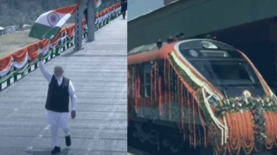 प्रधानमंत्री मोदी ने चिनाब नदी पर बने दुनिया के सबसे ऊंचे रेलवे पुल का उद्घाटन किया, कटरा-श्रीनगर वंदे भारत एक्सप्रेस को दिखाई हरी झंडी