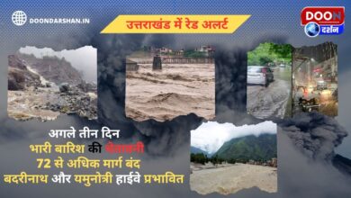 Red alert in Uttarakhand Heavy rain warning for next three days, more than 72 routes closed, Badrinath and Yamunotri highways affected