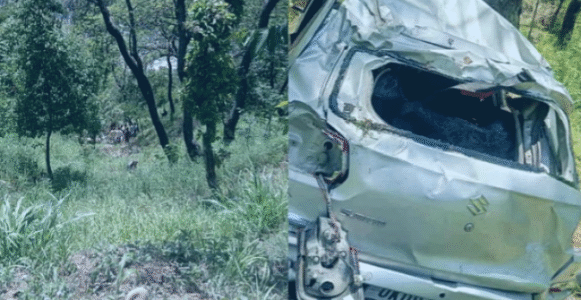 Tragic road accident in Uttarkashi Car falls into 100 meter deep ditch, one woman dead, six seriously injured