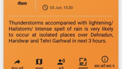 Emergency weather alert: Orange alert issued in Dehradun for next 03 hours
