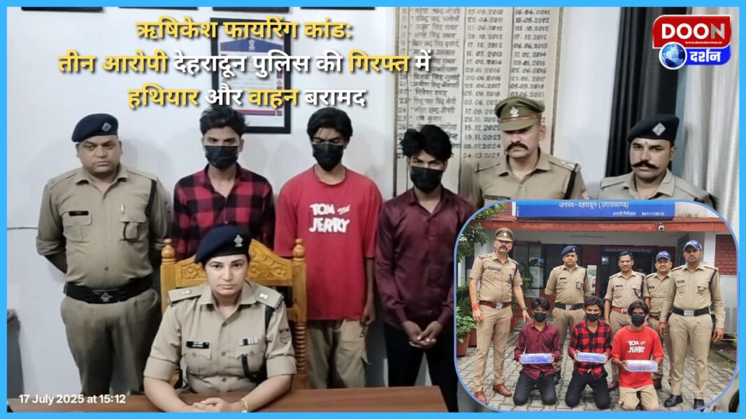 Rishikesh firing case Three accused arrested by Dehradun police, weapons and vehicles recovered