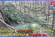 Tragic accident in Bhilangana block Two students died when a tree fell in a storm while returning from school