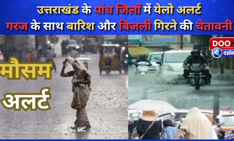Yellow alert in five districts of Uttarakhand, warning of rain and lightning accompanied by thunder