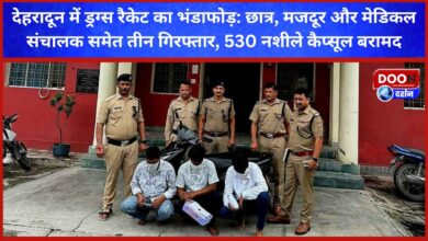 Drugs racket busted in Dehradun Three arrested including student, labourer and medical operator, 530 narcotic capsules recovered
