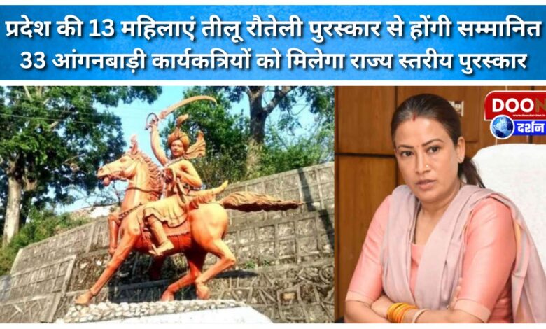 13 women of the state will be honored with Teelu Rauteli Award, 33 Anganwadi workers will get state level award