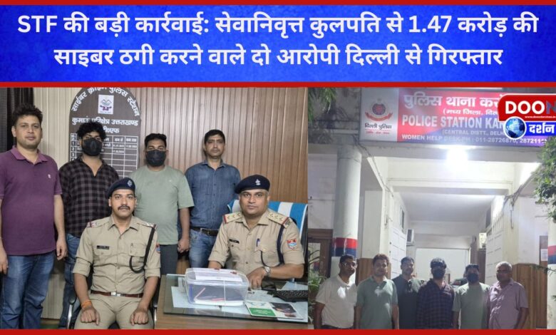 Big action by Uttarakhand STF Two accused of cyber fraud of Rs 1.47 crore from retired Vice Chancellor arrested from Delhi
