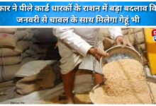 The government has made a major change in the ration for yellow card holders; wheat will also be available along with rice from January.