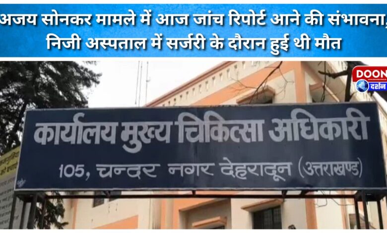 The investigation report is expected today in the Ajay Sonkar case, which occurred during surgery at a private hospital.