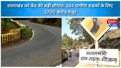 Uttarakhand gets a major gift from the Centre Rs 1,700 crore approved for 184 rural roads