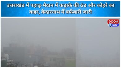 Severe cold and fog wreak havoc in the hills and plains of Uttarakhand, snowfall continues in Kedarnath.