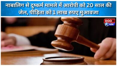 The accused in the rape case of a minor has been sentenced to 20 years in jail and the victim will be given a compensation of Rs 1 lakh.