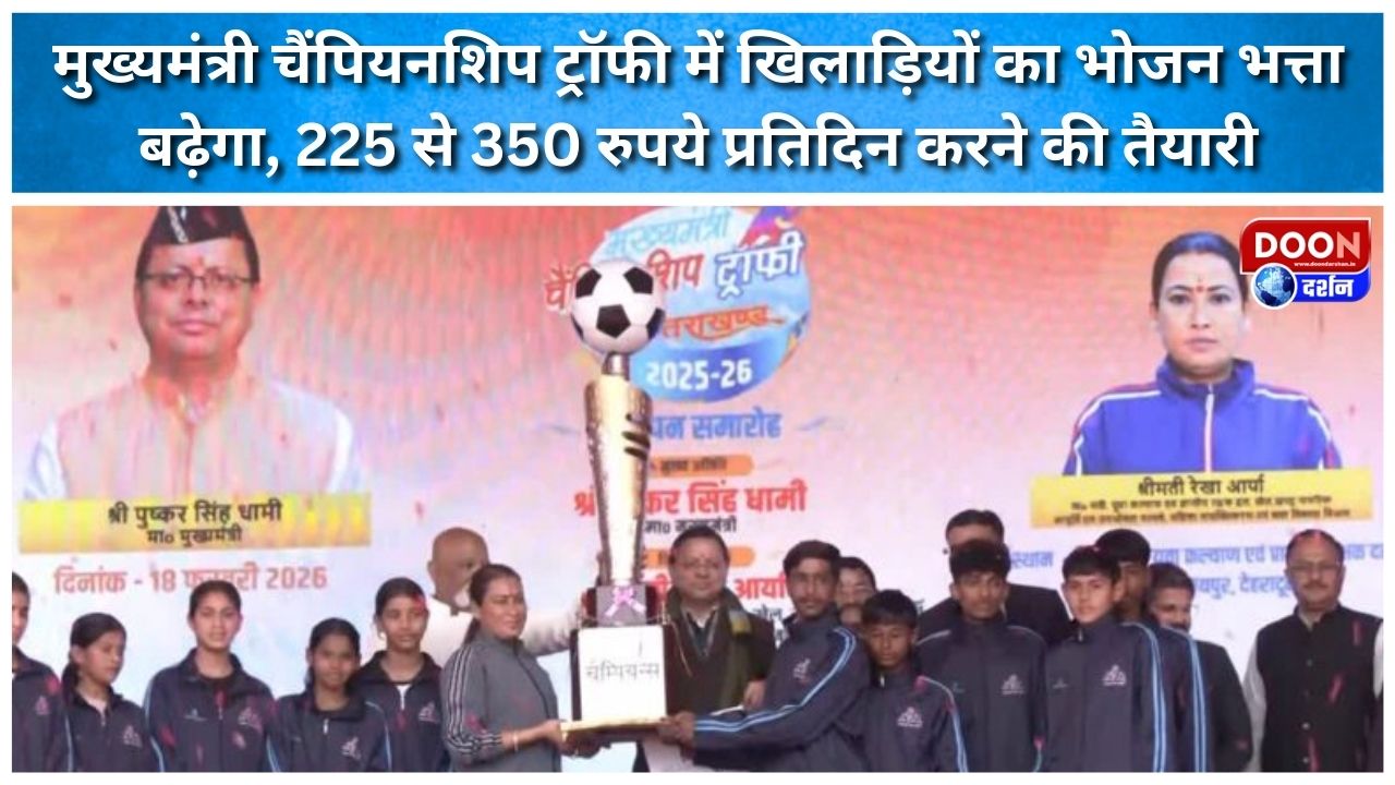 मुख्यमंत्री चैंपियनशिप ट्रॉफी में खिलाड़ियों का भोजन भत्ता बढ़ेगा, 225 से 350 रुपये प्रतिदिन करने की तैयारी