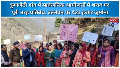 Liquor is completely banned in Kunjethi village at public events, with violations punishable with a fine of ₹21,000.