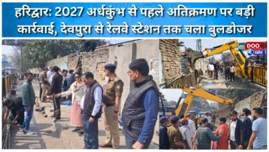 Major action against encroachment before the 2027 Ardh Kumbh, bulldozers run from Devpura to the railway station.