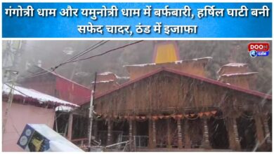 Snowfall in Gangotri and Yamunotri Dham, Harsil valley becomes white sheet, increasing cold