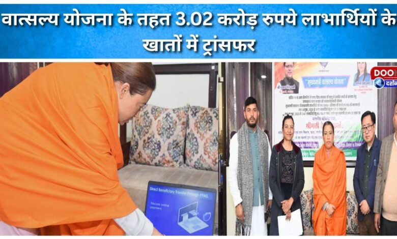 Under the Vatsalya scheme, Rs 3.02 crore has been transferred to the accounts of the beneficiaries.