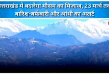 Weather will change in Uttarakhand, rain, snowfall and storm alert till March 23