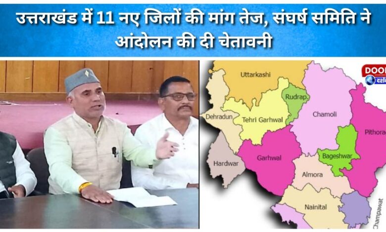 Demand for 11 new districts in Uttarakhand intensifies, Sangharsh Samiti warns of agitation