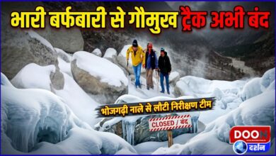 Gaumukh track closed due to heavy snowfall, inspection team returns from Bhojgarhi drain