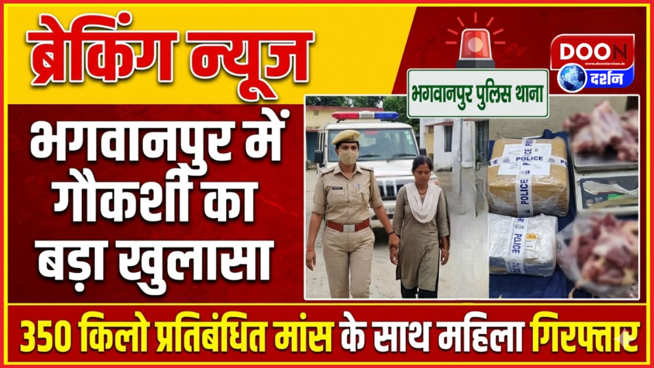 Major cow slaughter case in Bhagwanpur, woman arrested with 350 kg of banned meat