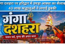 A wave of faith surged in Haridwar on Ganga Dussehra, 43 lakh devotees took a holy dip.