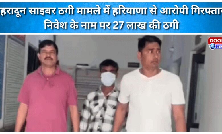 Dehradun cyber fraud case Accused arrested from Haryana, duped of Rs 27 lakh in the name of investment