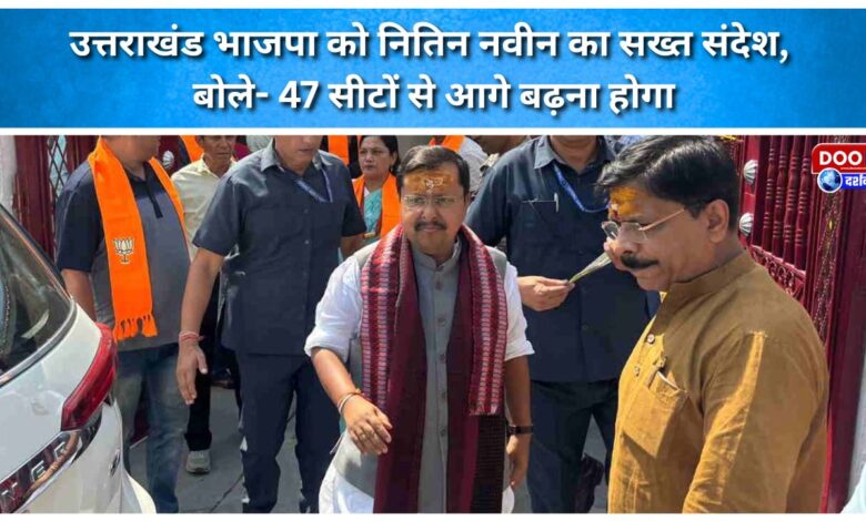 Nitin Naveen's strong message to Uttarakhand BJP We must move beyond 47 seats