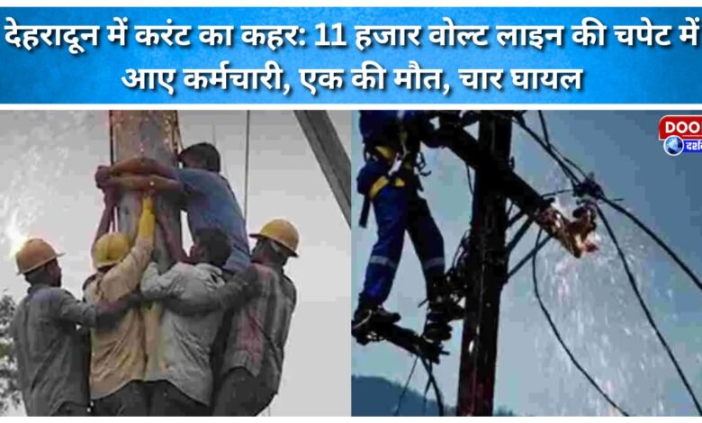 Electrocution tragedy in Dehradun Workers hit by 11,000-volt line; one dead, four injured.