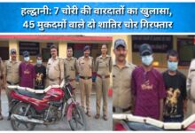Haldwani 7 theft cases solved; two notorious thieves with 45 registered cases against them arrested.