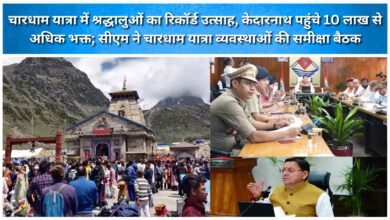 Record enthusiasm of devotees in Chardham Yatra, more than 10 lakh devotees reached Kedarnath.