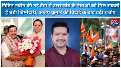 Uttarakhand leaders may be given significant responsibility in Nitin Naveen's new team, sparking speculation following Ajay Kumar's departure.