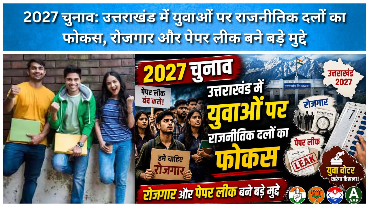 2027 चुनाव: उत्तराखंड में युवाओं पर राजनीतिक दलों का फोकस, रोजगार और पेपर लीक बने बड़े मुद्दे