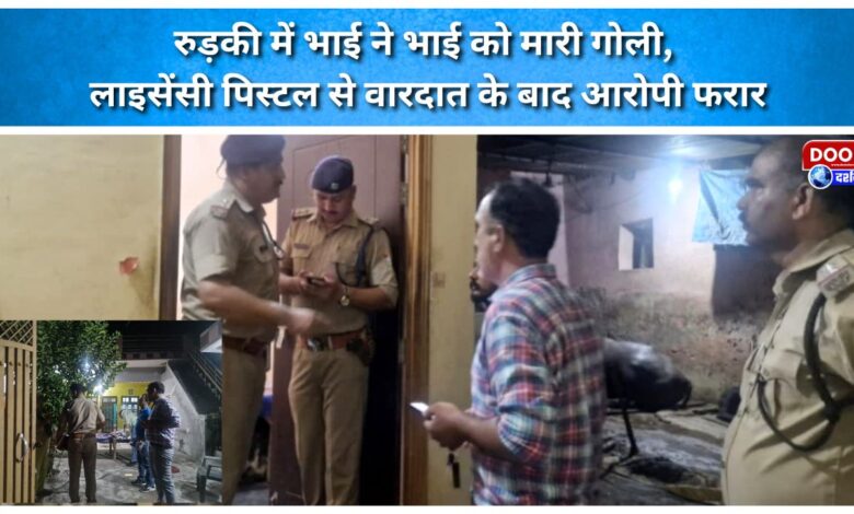 Man shoots brother in Roorkee; accused flees after the incident involving a licensed pistol.