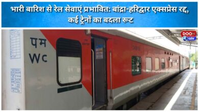 Rail services disrupted by heavy rain Bandra-Haridwar Express cancelled, routes of several trains diverted.