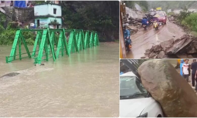 Rain wreaks havoc in Rudraprayag; waterlogging in several areas, rivers flowing above warning levels.