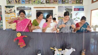 Puppets made from waste materials to convey the message of environmental conservation: A unique initiative by students.