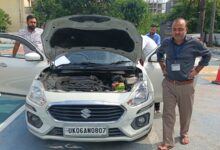Two Swift Dzires with the same registration and chassis numbers; stir at the Rudrapur ARTO office.