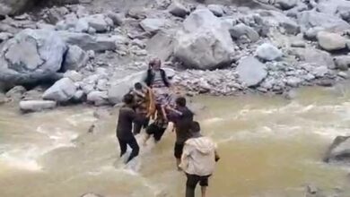Rain wreaks havoc in Uttarkashi; sick woman carried 5 km to hospital on a makeshift stretcher.