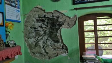 Government residence damaged by landslide in Mussoorie; family has a narrow escape.