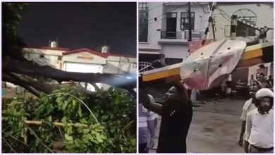 Heavy rain disrupts situation in Jwalapur; tree falls and railway crossing damaged.