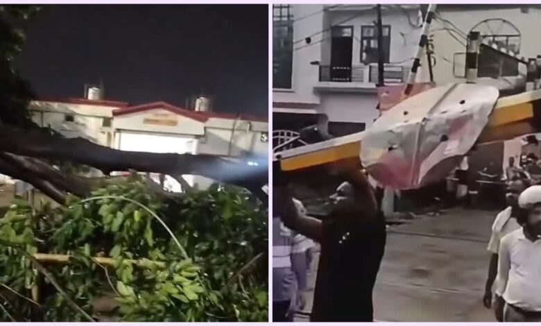 Heavy rain disrupts situation in Jwalapur; tree falls and railway crossing damaged.