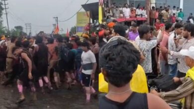 Uproar on Bhagwanpur Bypass after Kanwar gets damaged; passerby assaulted.
