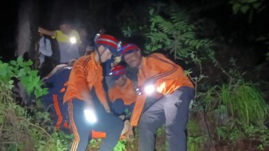 Bike falls into gorge in Guptkashi; three youths rescued safely.