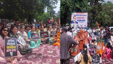 BJP stages protest against Rahul Gandhi's statements; conveys message of social harmony.